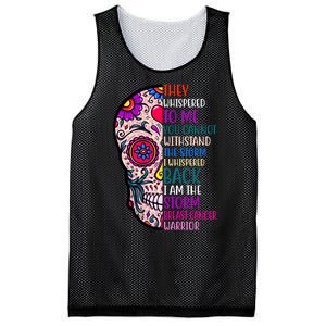 Breast Cancer Warrior I Am The Storm Quote Mesh Reversible Basketball Jersey Tank