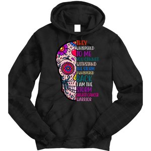 Breast Cancer Warrior I Am The Storm Quote Tie Dye Hoodie