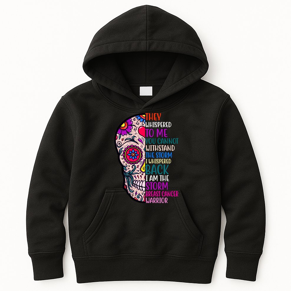 Breast Cancer Warrior I Am The Storm Quote Kids Hoodie