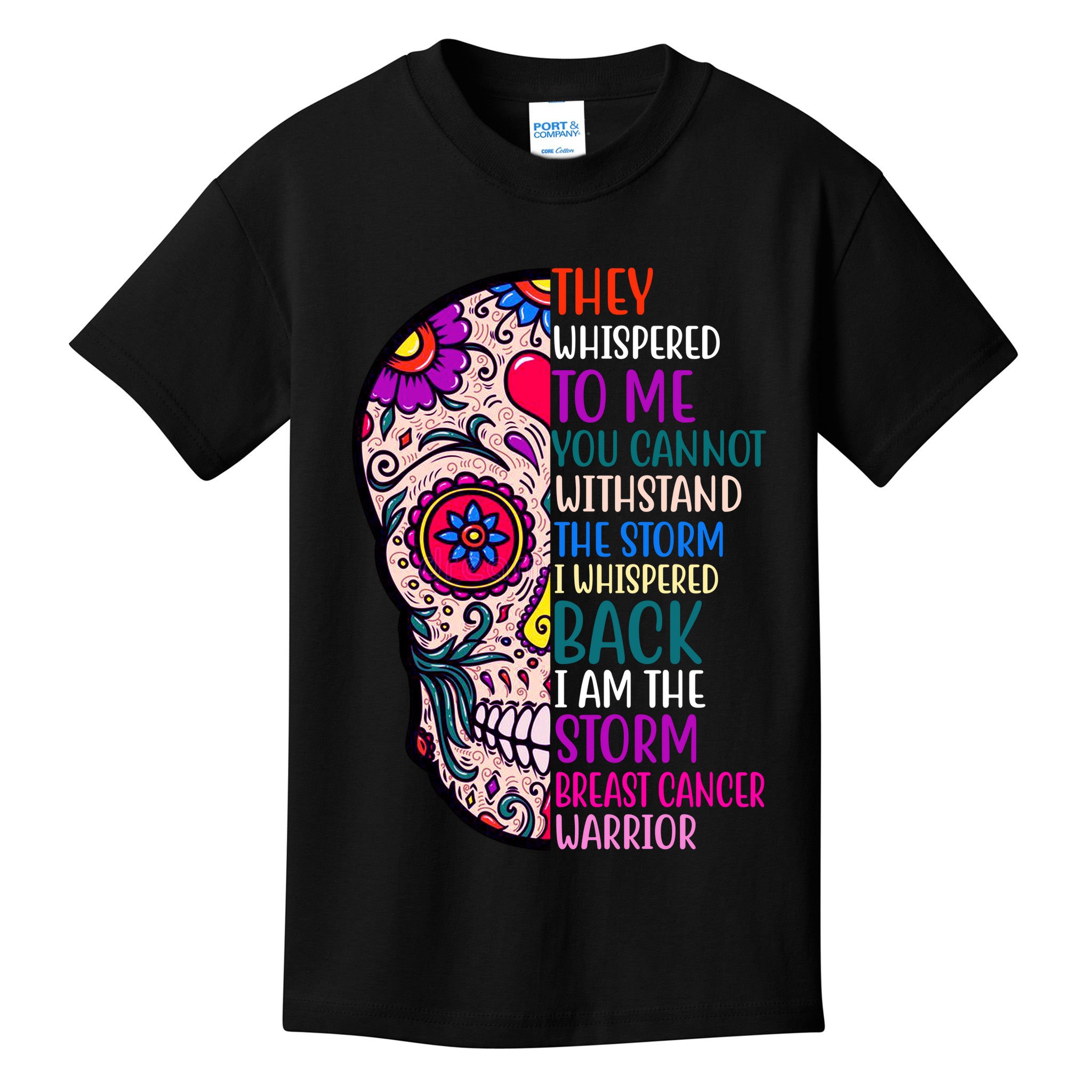 Breast Cancer Warrior I Am The Storm Quote Kids T-Shirt