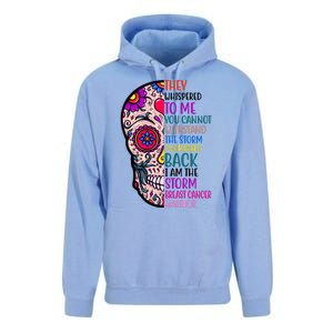 Breast Cancer Warrior I Am The Storm Quote Unisex Surf Hoodie