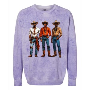 Black Cowboy Western Rodeo Melanin Black History Texas Colorblast Crewneck Sweatshirt