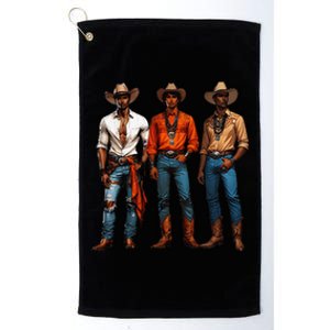 Black Cowboy Western Rodeo Melanin Black History Texas Platinum Collection Golf Towel