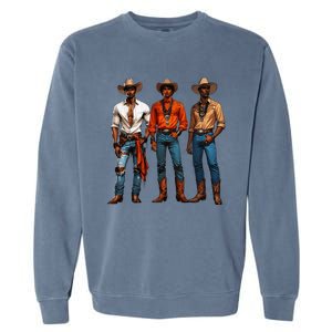 Black Cowboy Western Rodeo Melanin Black History Texas Garment-Dyed Sweatshirt