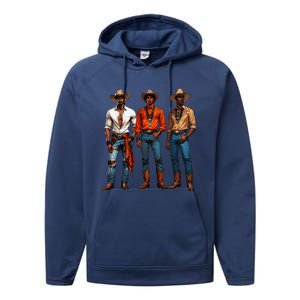 Black Cowboy Western Rodeo Melanin Black History Texas Performance Fleece Hoodie