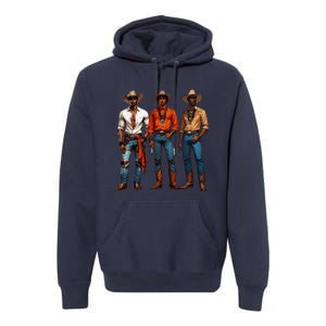 Black Cowboy Western Rodeo Melanin Black History Texas Premium Hoodie