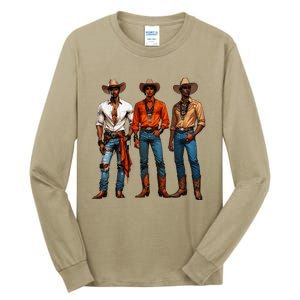 Black Cowboy Western Rodeo Melanin Black History Texas Tall Long Sleeve T-Shirt