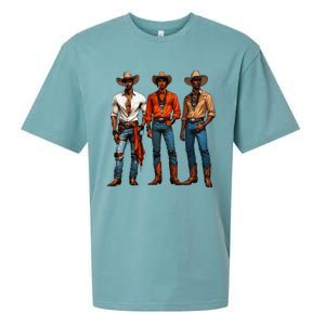 Black Cowboy Western Rodeo Melanin Black History Texas Sueded Cloud Jersey T-Shirt