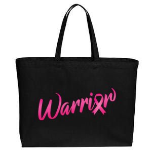 Breast Cancer Warrior Cotton Canvas Jumbo Tote