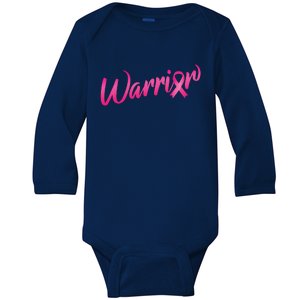 Breast Cancer Warrior Baby Long Sleeve Bodysuit