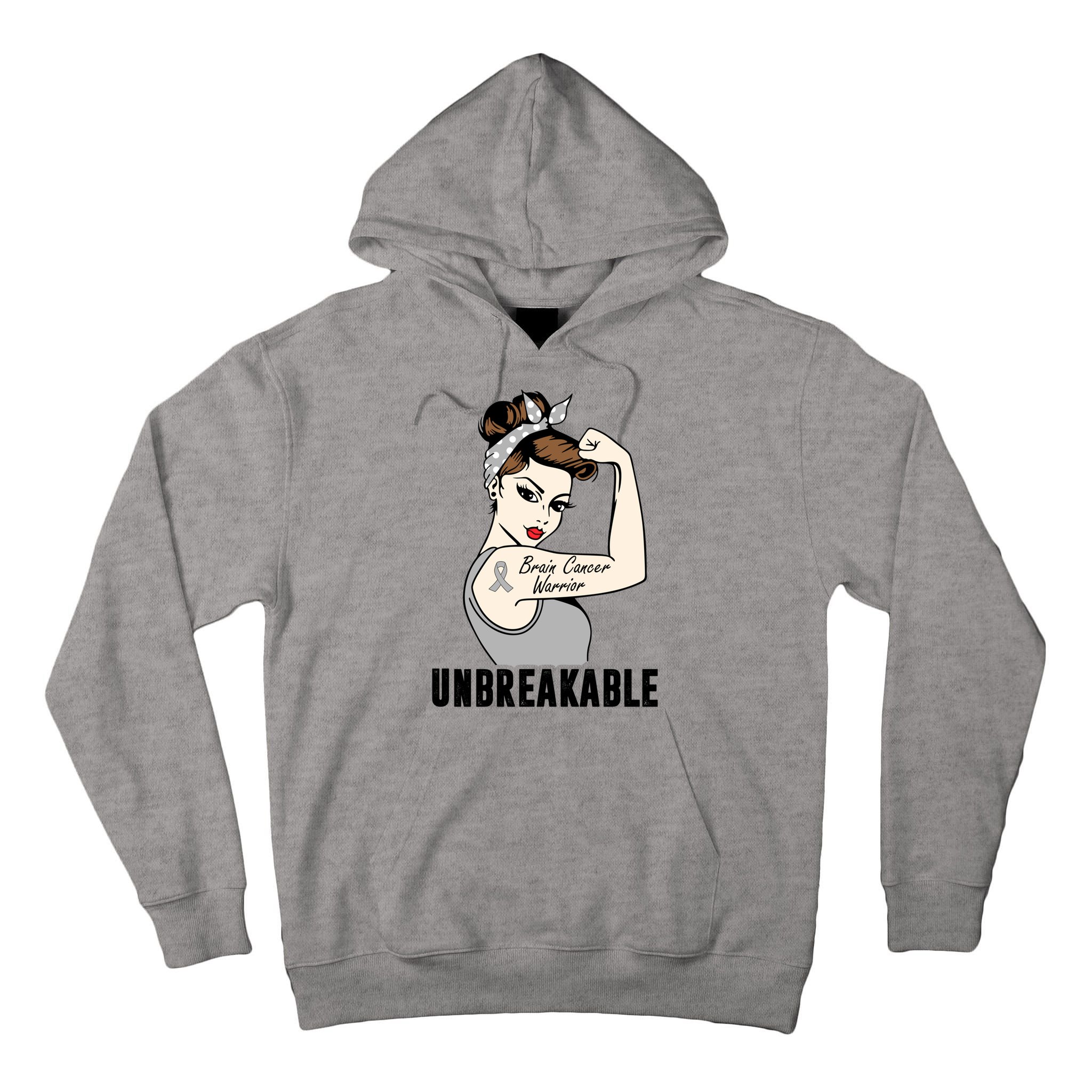 Brain Cancer Warrior Unbreakable Tee Brain Cancer Awareness Gift Tall Hoodie