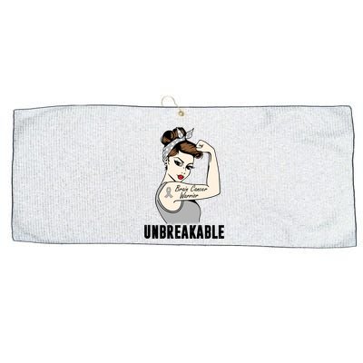 Brain Cancer Warrior Unbreakable Tee Brain Cancer Awareness Gift Large Microfiber Waffle Golf Towel