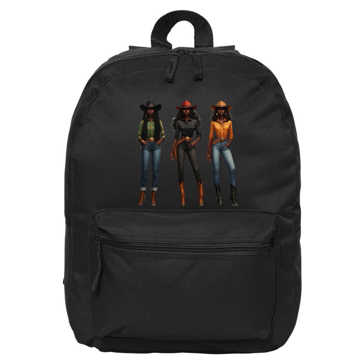Black Cowgirl Western Rodeo Melanin Black History Texas 16 in Basic Backpack