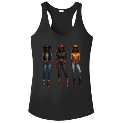 Black Cowgirl Western Rodeo Melanin Black History Texas Ladies PosiCharge Competitor Racerback Tank