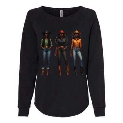 Black Cowgirl Western Rodeo Melanin Black History Texas Womens California Wash Sweatshirt