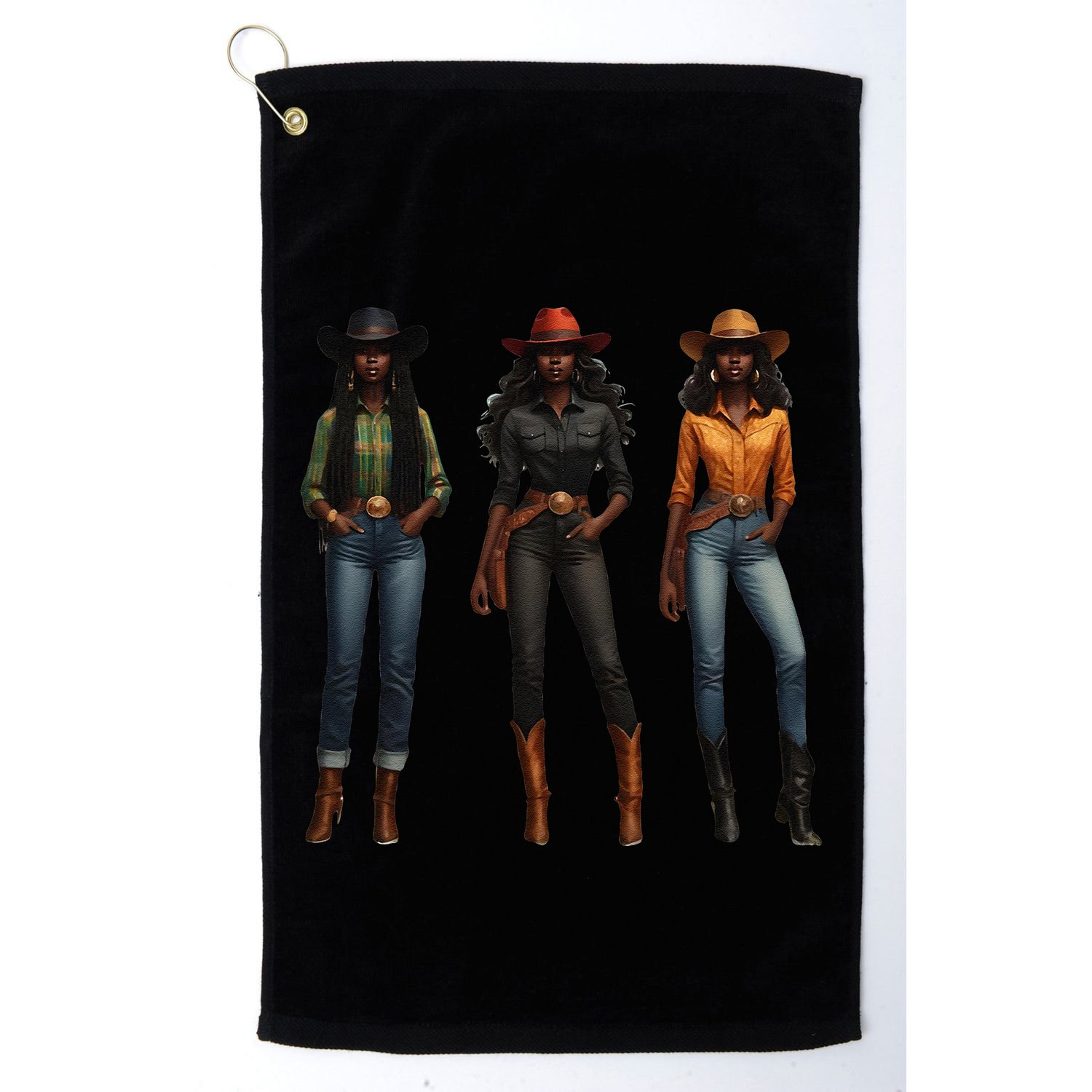 Black Cowgirl Western Rodeo Melanin Black History Texas Golf Towel