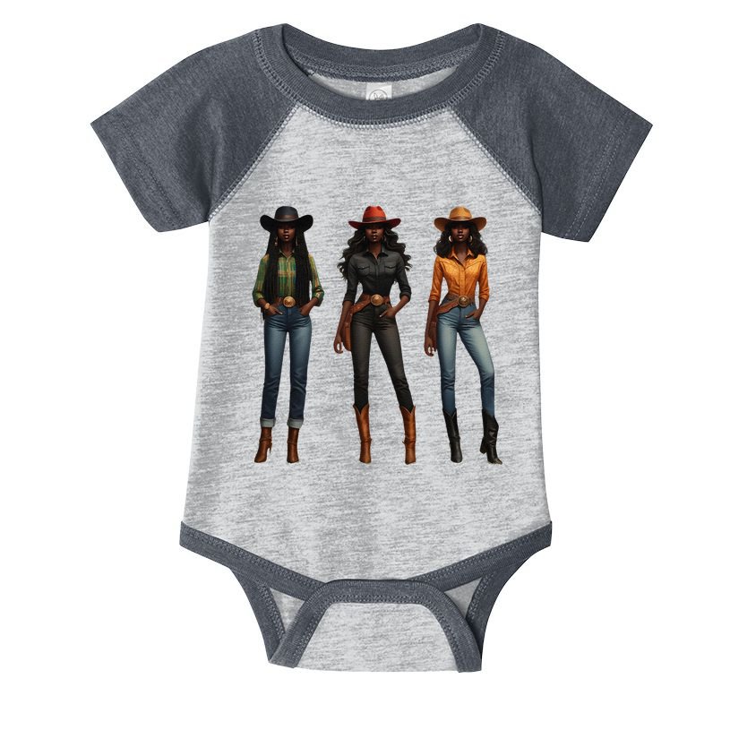 Black Cowgirl Western Rodeo Melanin Black History Texas Infant Baby Jersey Bodysuit