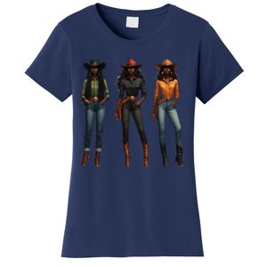 Black Cowgirl Western Rodeo Melanin Black History Texas Women's T-Shirt