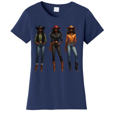 Black Cowgirl Western Rodeo Melanin Black History Texas Women's T-Shirt