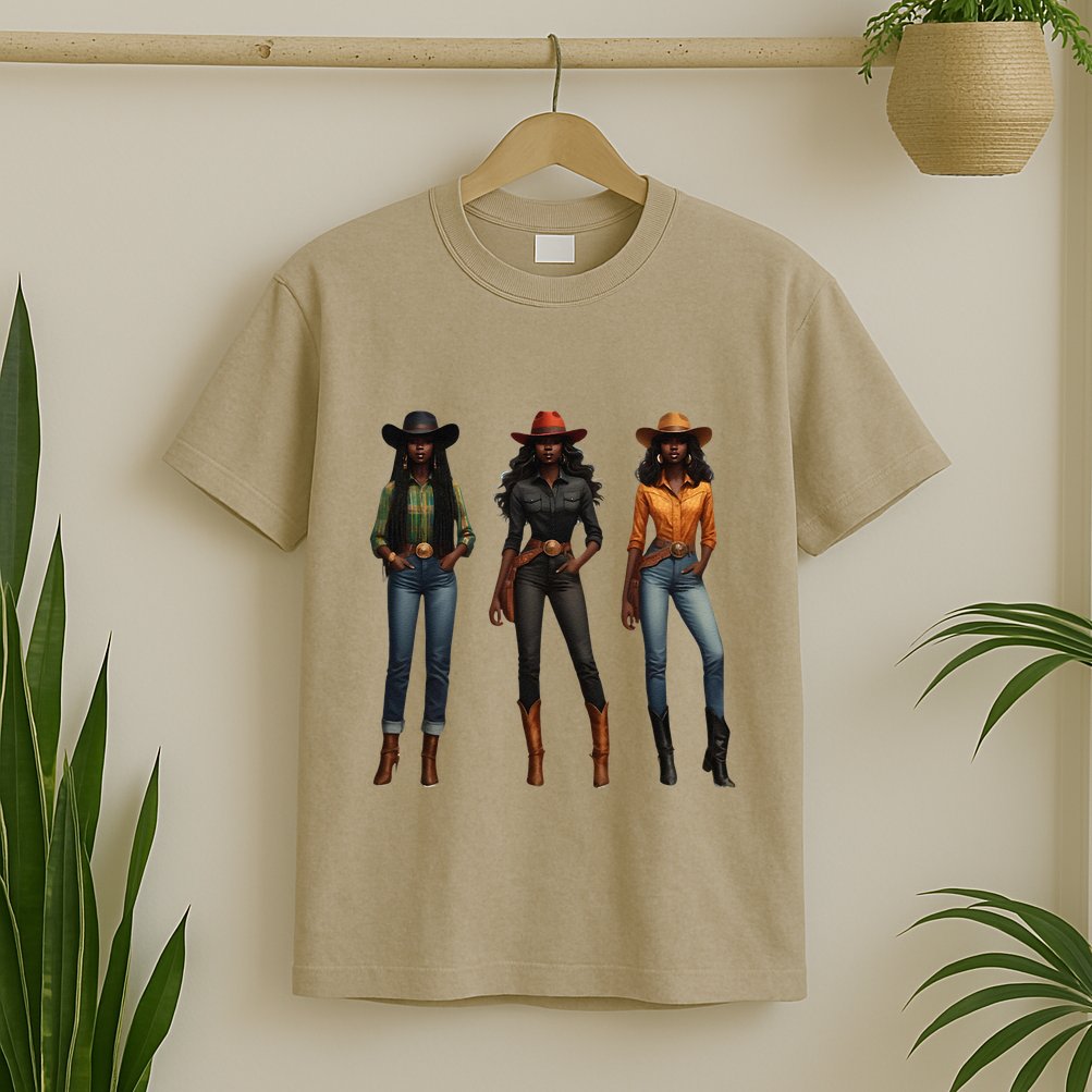 Black Cowgirl Western Rodeo Melanin Black History Texas T-Shirt