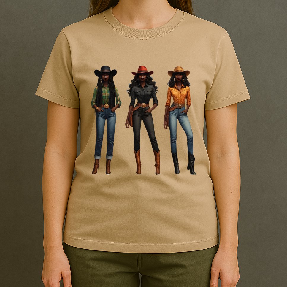 Black Cowgirl Western Rodeo Melanin Black History Texas T-Shirt