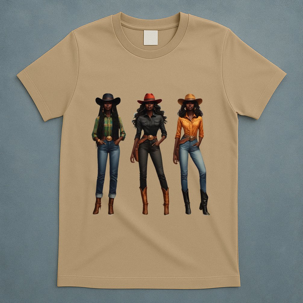 Black Cowgirl Western Rodeo Melanin Black History Texas T-Shirt