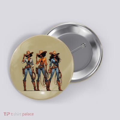 Black Cowgirl Western Rodeo Melanin Black History Texas Button