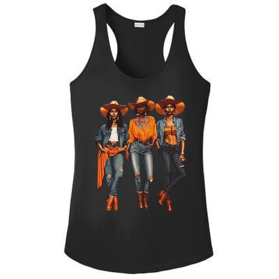 Black Cowgirl Western Rodeo Melanin Black History Texas Ladies PosiCharge Competitor Racerback Tank