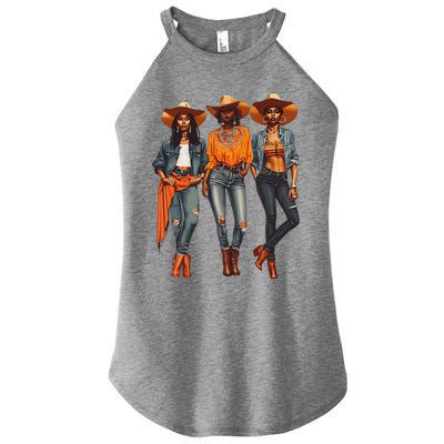 Black Cowgirl Western Rodeo Melanin Black History Texas Women’s Perfect Tri Rocker Tank