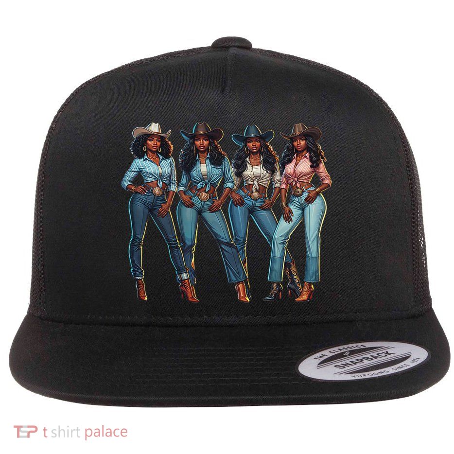 Black Cowgirl Western Rodeo Melanin Qween Black Girl Flatbill Hat