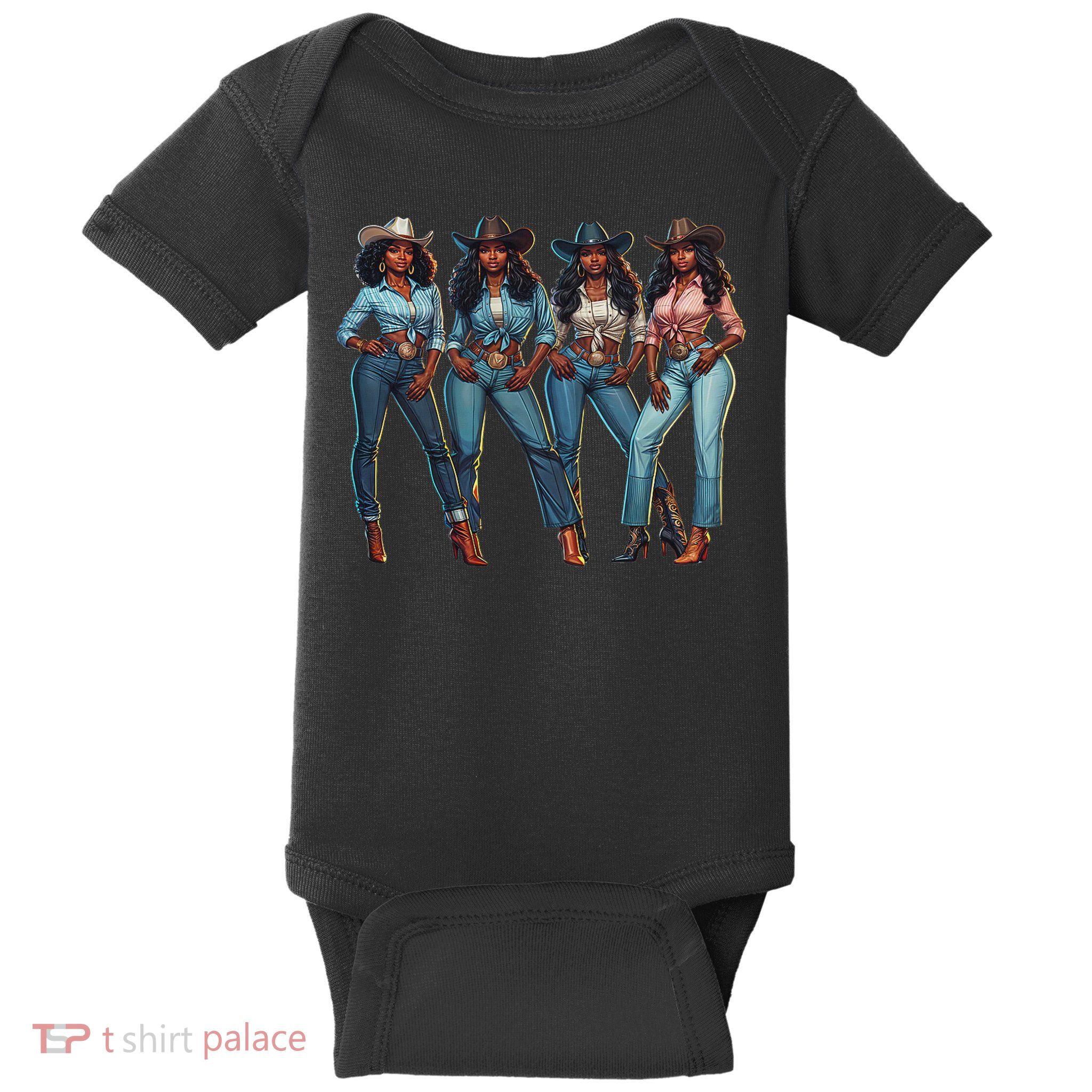 Black Cowgirl Western Rodeo Melanin Qween Black Girl Baby Bodysuit
