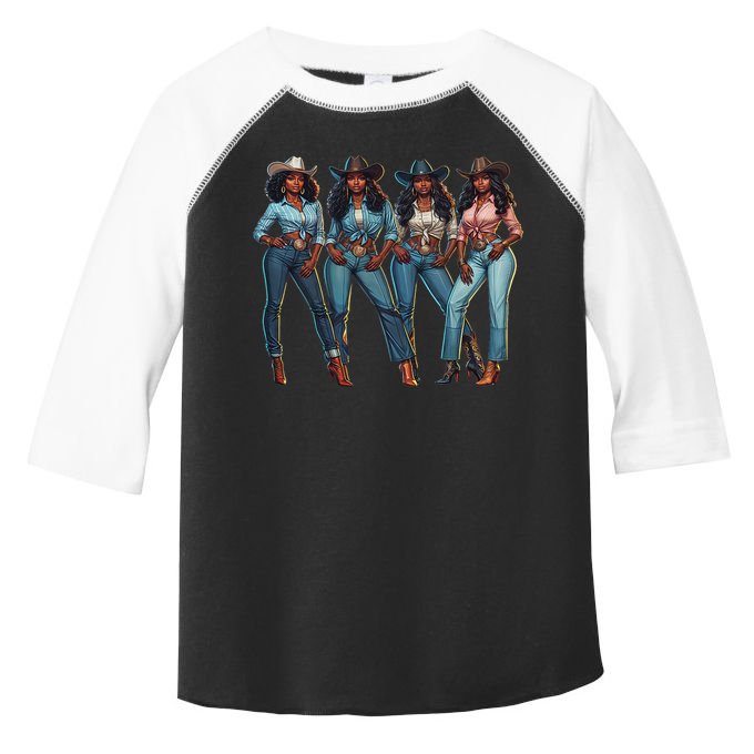 Black Cowgirl Western Rodeo Melanin Qween Black Girl Toddler Fine Jersey T-Shirt