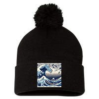 Blue Cats Wave For Kamala Pom Pom 12in Knit Beanie