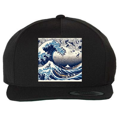 Blue Cats Wave For Kamala Wool Snapback Cap