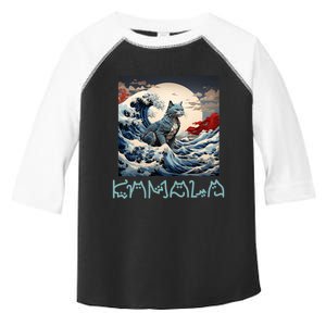 Blue Cats Wave For Kamala Funny Catzilla Toddler Fine Jersey T-Shirt