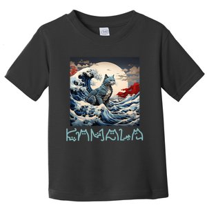 Blue Cats Wave For Kamala Funny Catzilla Toddler T-Shirt