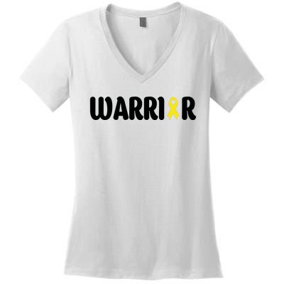 Bladder Cancer Warrior Gift Awareness Fighter Quote Saying Gift Women's V-Neck T-Shirt