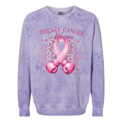 Breast Cancer Warrior Fighter Colorblast Crewneck Sweatshirt