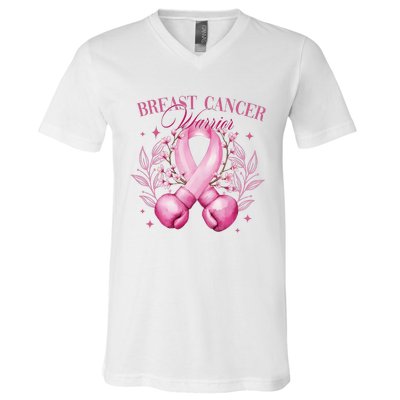 Breast Cancer Warrior Fighter V-Neck T-Shirt