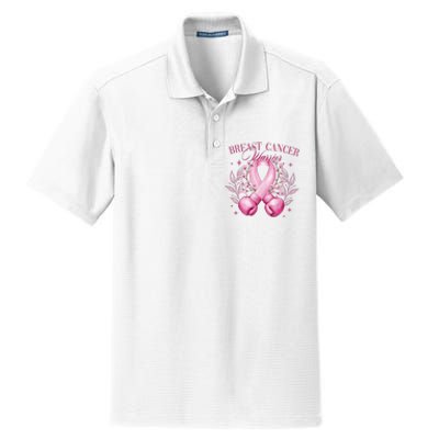 Breast Cancer Warrior Fighter Dry Zone Grid Polo