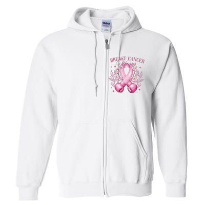 Breast Cancer Warrior Fighter Full Zip Hoodie