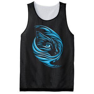 Blue Cat Wave For Kamala 47 Funny Cat Ladies Harris 2024 Mesh Reversible Basketball Jersey Tank