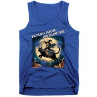 Black Cat Witch Full Moon Vintage Halloween Feline Rider Gift Tank Top