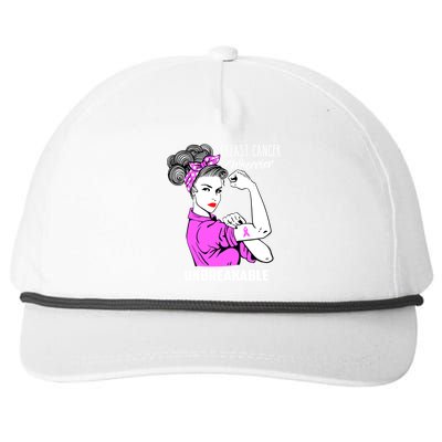 Breast Cancer Warrior Unbreakable Breast Cancer Awareness Cool Gift Snapback Five-Panel Rope Hat