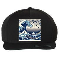 Blue Cats Wave For Kamala Funny Cat Ladies Wool Snapback Cap