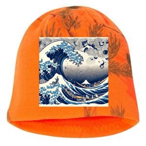 Blue Cats Wave For Kamala Funny Cat Ladies Kati - Camo Knit Beanie