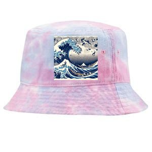 Blue Cats Wave For Kamala Funny Cat Ladies Tie-Dyed Bucket Hat