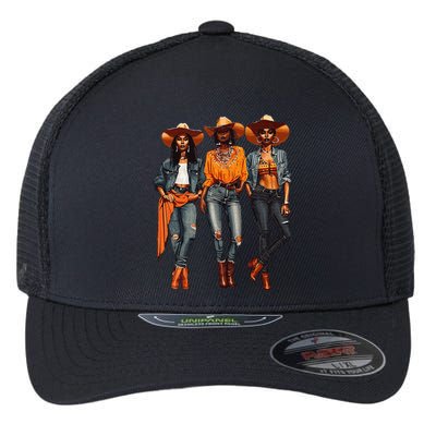 Black Cowgirl Western Rodeo Melanin Black History Texas Flexfit Unipanel Trucker Cap