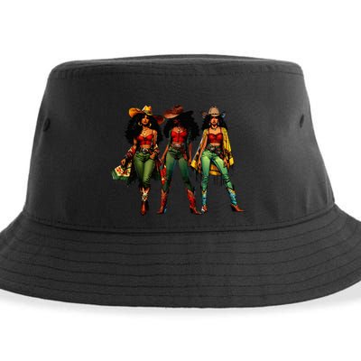 Black Cowgirl Western Rodeo Melanin Juneteenth Freedom Texas Sustainable Bucket Hat