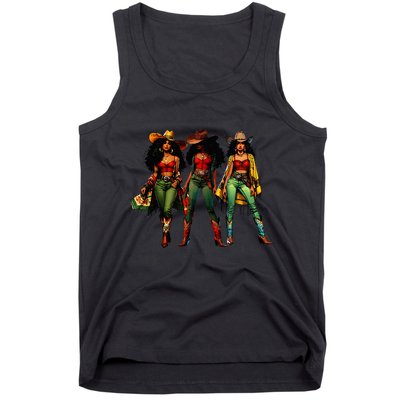 Black Cowgirl Western Rodeo Melanin Juneteenth Freedom Texas Tank Top